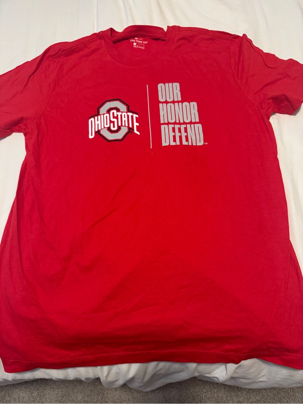 Nike Men's Red 'Our Honor Defend' Graphic Tee